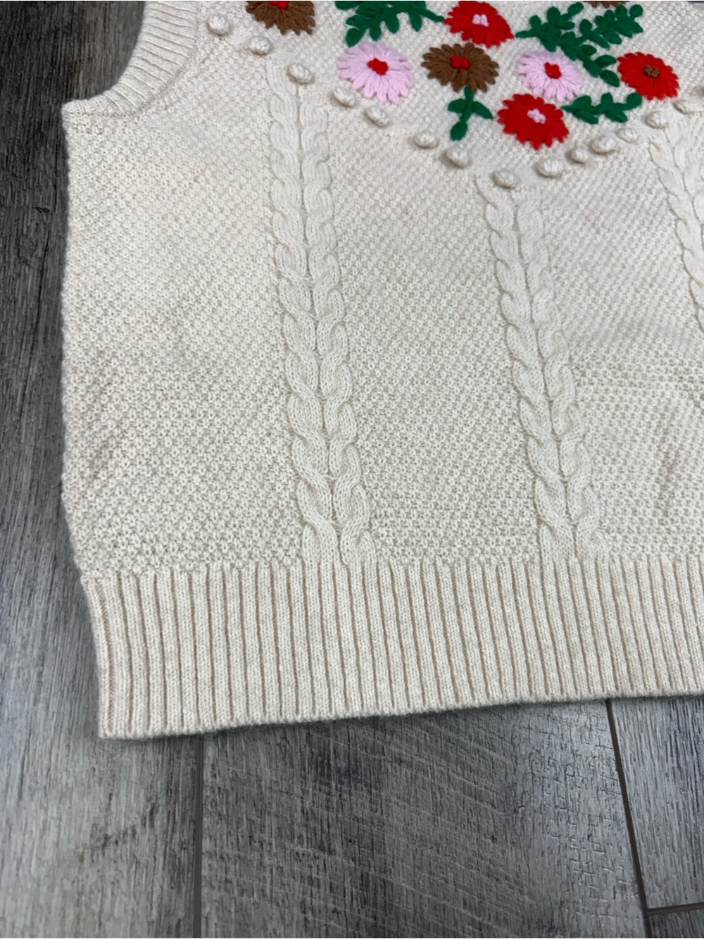 Boden Embroidered Cable-Knit Sweater Top - Picture 6 of 14